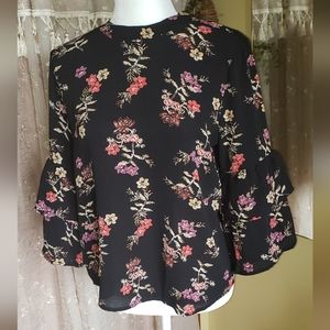 Wallflowers | Black Floral Top